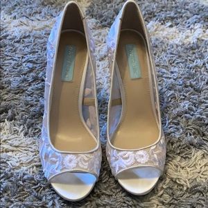 Betsey Johnson Adley Ivory Peep Toe Pump